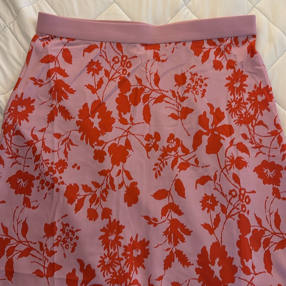 Outerknown “Regan” slip skirt in a pink floral